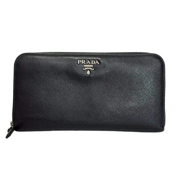 PRADA - Black Leather Long Wallet 132-081225 - Picture 1 of 5